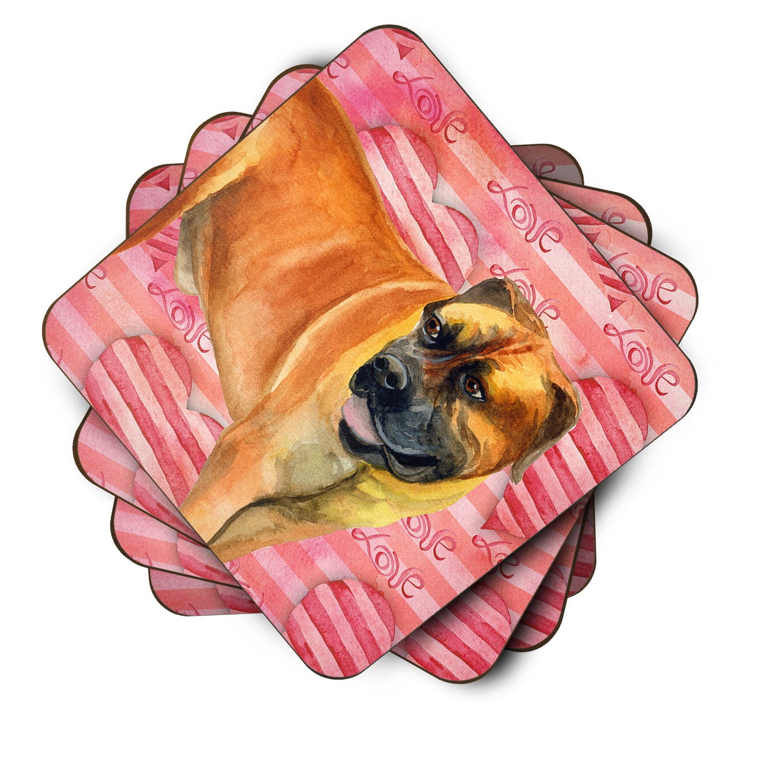 Boerboel Mastiff Love Foam Coaster Set of 4 BB9733FC - the-store.com