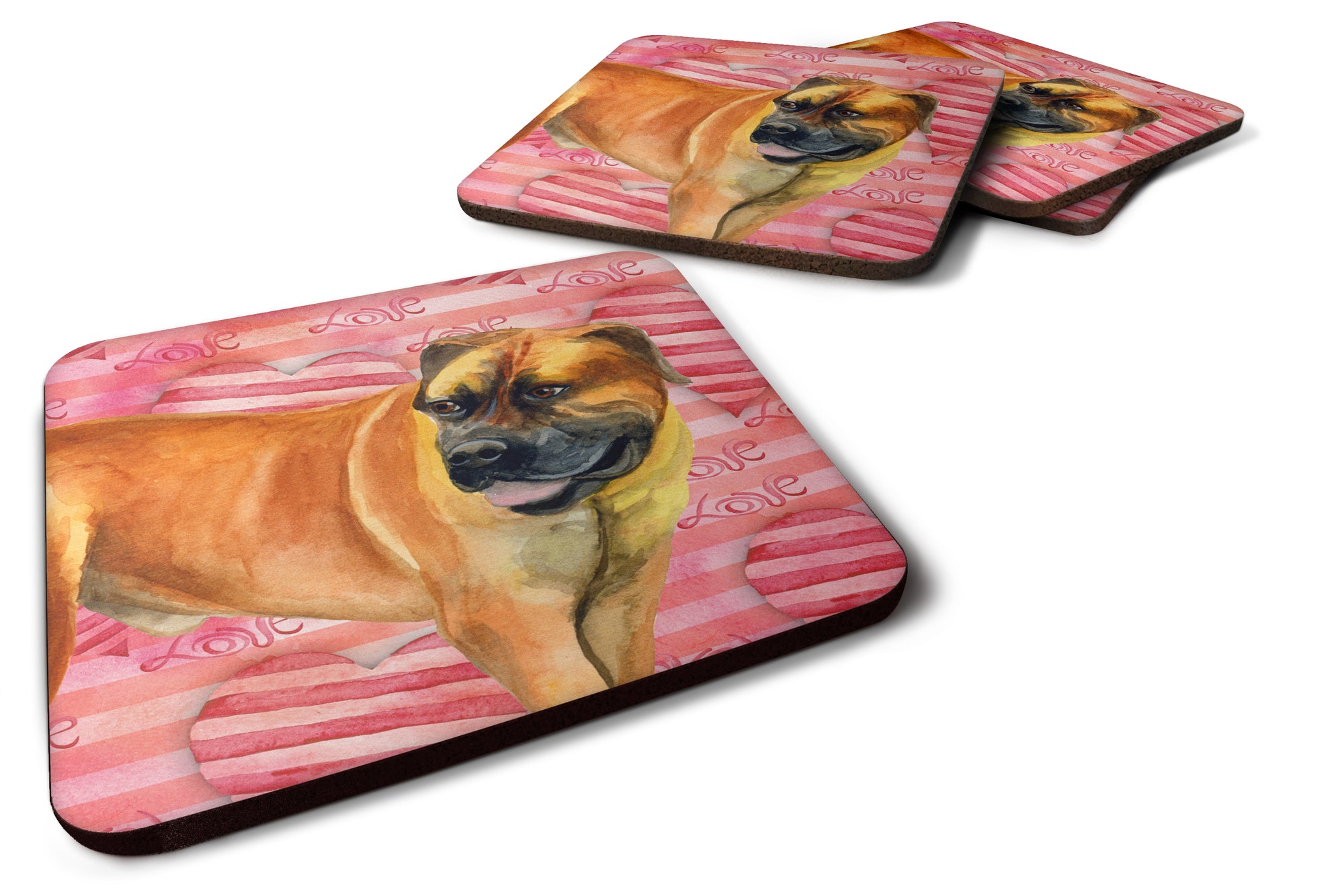 Boerboel Mastiff Love Foam Coaster Set of 4 BB9733FC - the-store.com