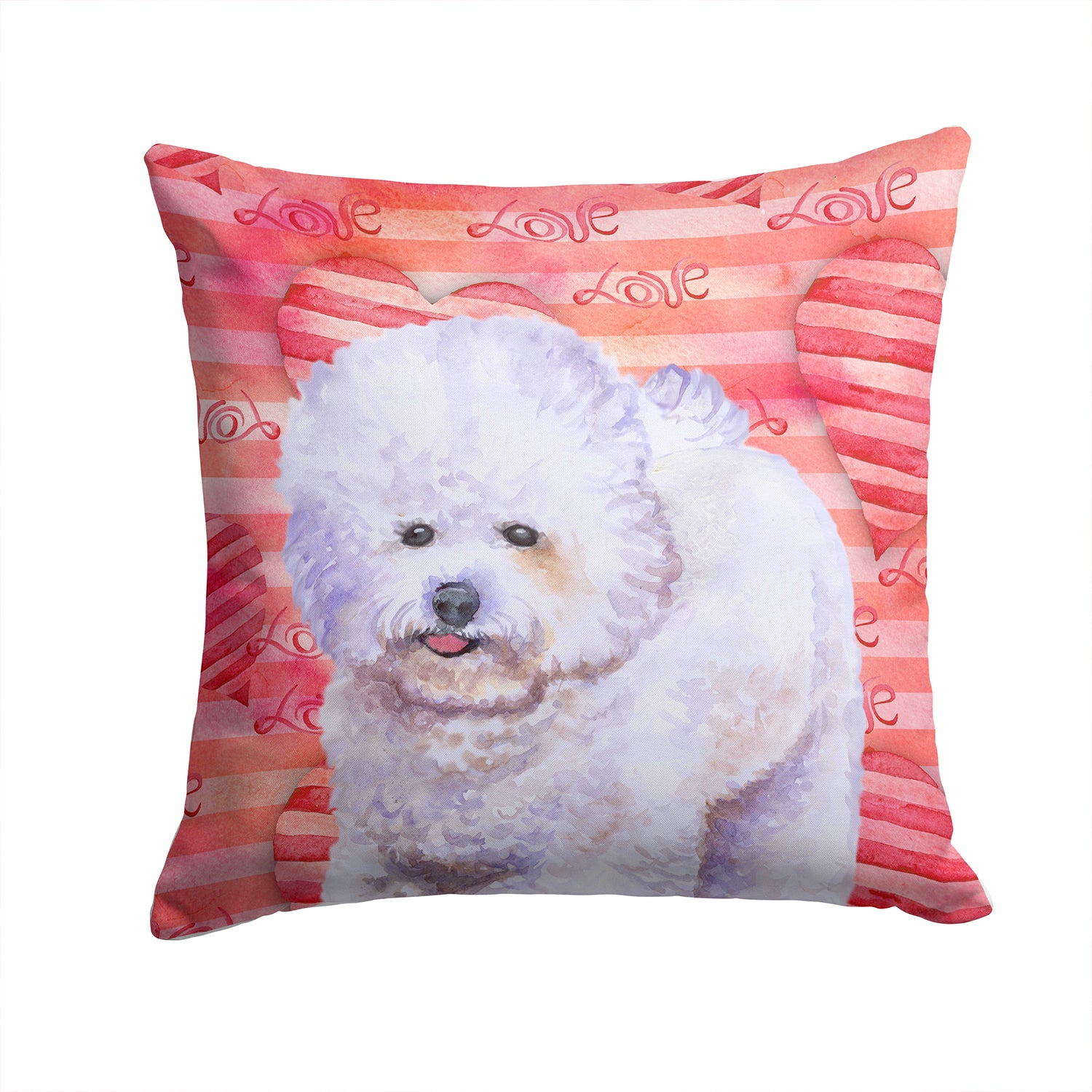 Bichon Frise Love Fabric Decorative Pillow BB9735PW1414 - the-store.com