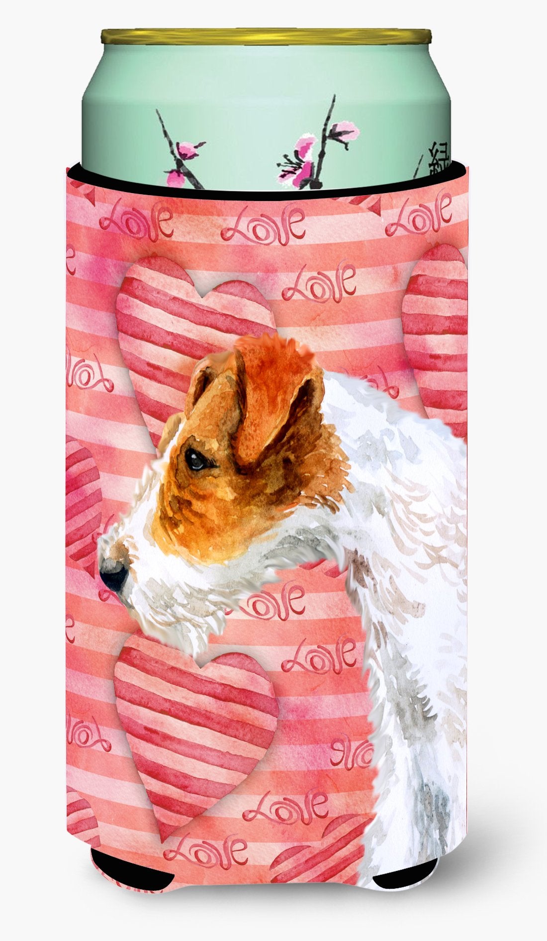 Fox Terrier Love Tall Boy Beverage Insulator Hugger BB9737TBC by Caroline's Treasures