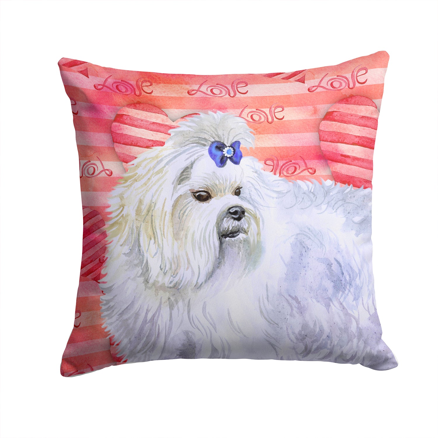 Maltese Love Fabric Decorative Pillow BB9738PW1414 - the-store.com