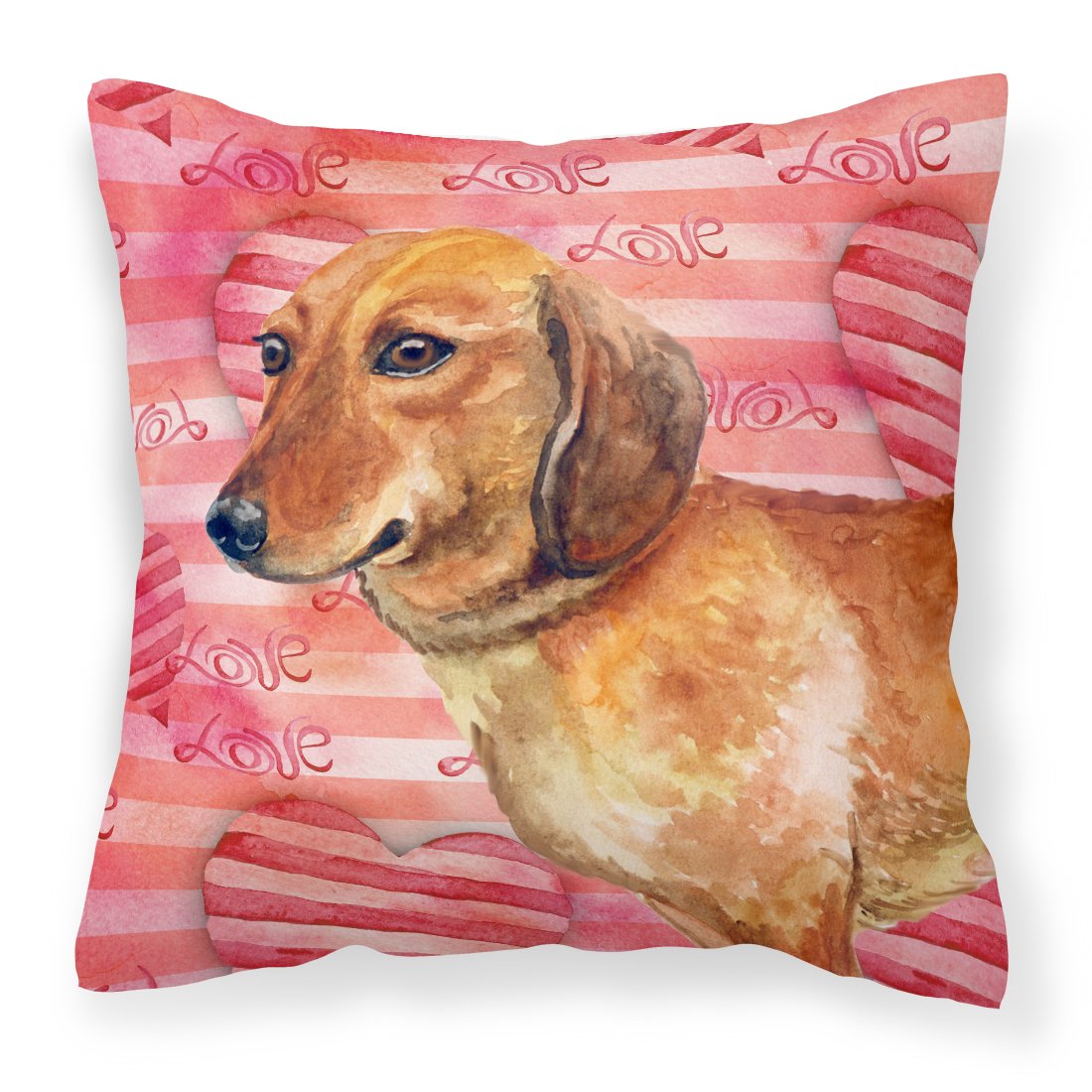 Dachshund Love Fabric Decorative Pillow BB9739PW1818 by Caroline's Treasures