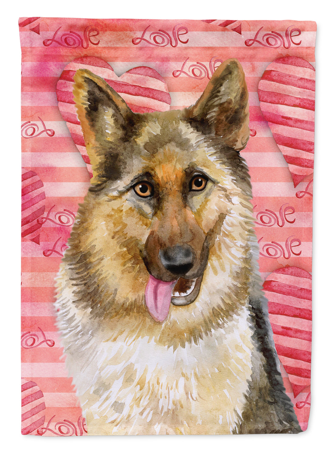 German Shepherd Love Flag Canvas House Size BB9741CHF  the-store.com.