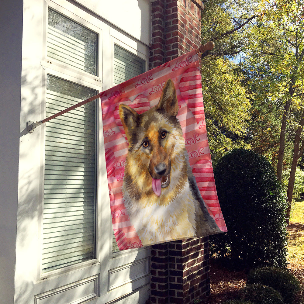 German Shepherd Love Flag Canvas House Size BB9741CHF  the-store.com.