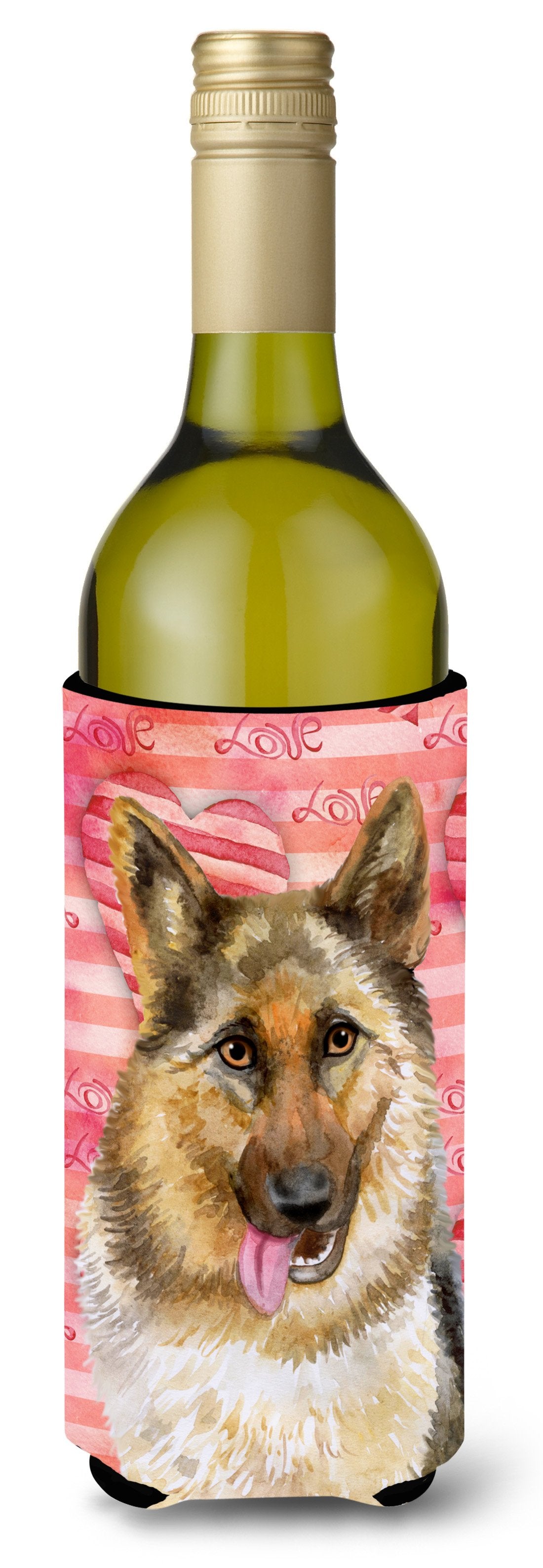 German Shepherd Love Wine Bottle Beverge Insulator Hugger BB9741LITERK by Caroline's Treasures