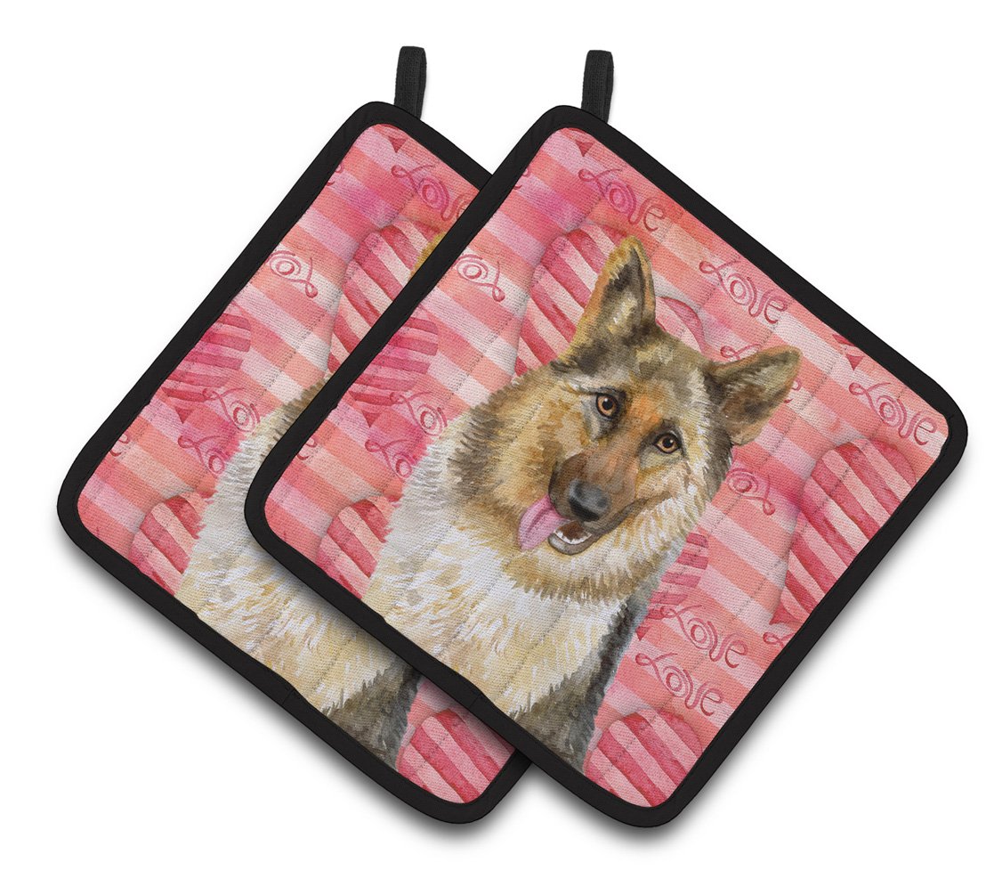 German Shepherd Love Pair of Pot Holders BB9741PTHD by Caroline's Treasures