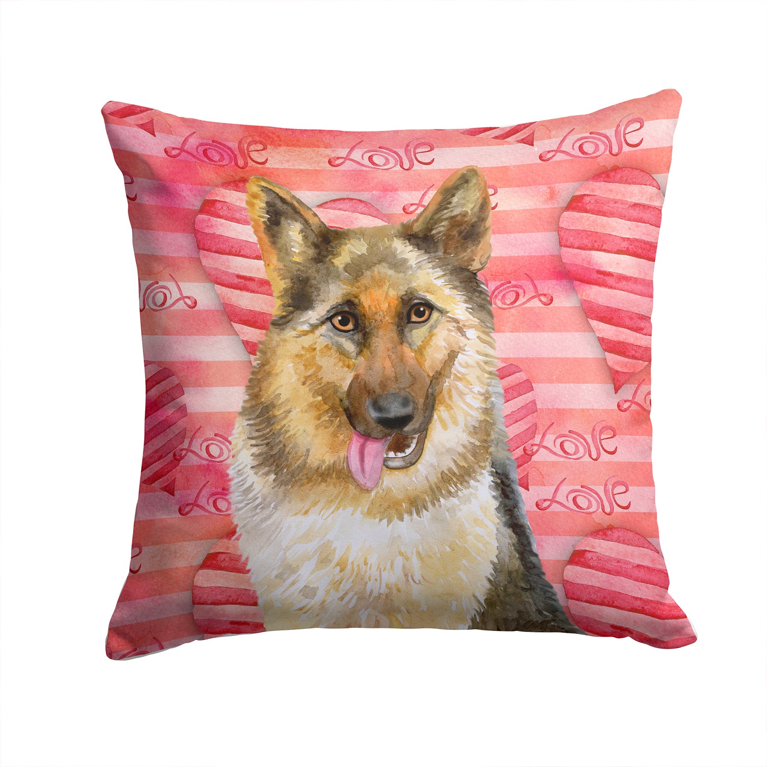 German Shepherd Love Fabric Decorative Pillow BB9741PW1414 - the-store.com