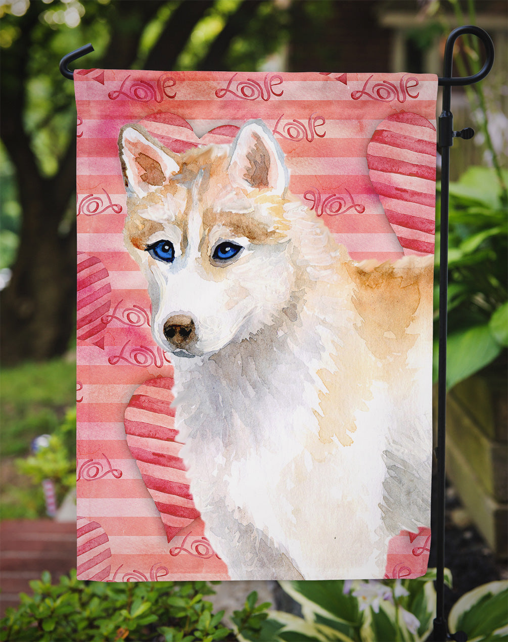 Siberian Husky Love Flag Garden Size BB9742GF  the-store.com.