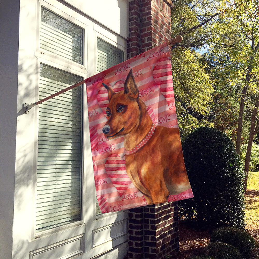 Miniature Pinscher Love Flag Canvas House Size BB9743CHF  the-store.com.