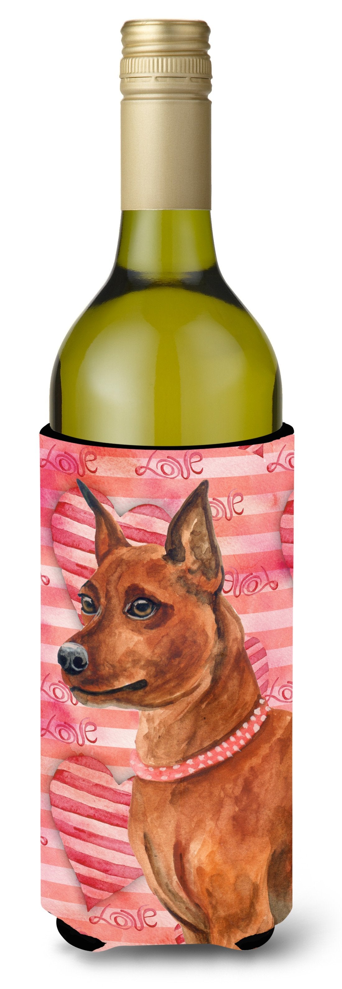 Miniature Pinscher Love Wine Bottle Beverge Insulator Hugger BB9743LITERK by Caroline's Treasures