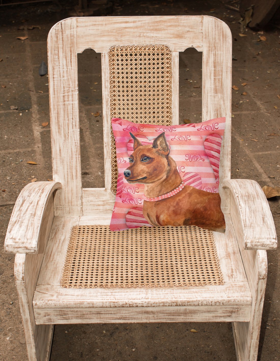 Miniature Pinscher Love Fabric Decorative Pillow BB9743PW1818 by Caroline's Treasures