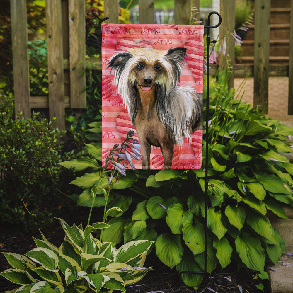 Chinese Crested Love Flag Garden Size BB9746GF  the-store.com.