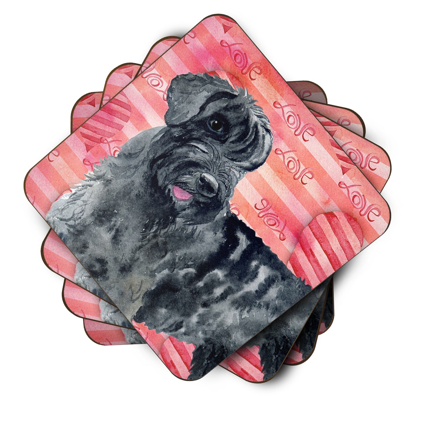 Giant Schnauzer Love Foam Coaster Set of 4 BB9747FC - the-store.com