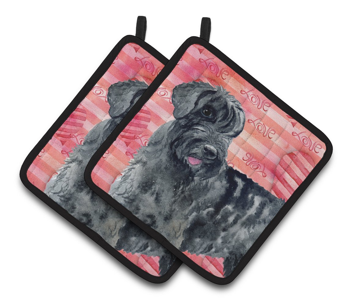 Giant Schnauzer Love Pair of Pot Holders BB9747PTHD by Caroline's Treasures