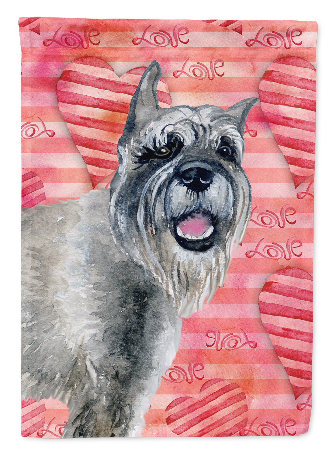 Schnauzer Love Flag Canvas House Size BB9749CHF  the-store.com.