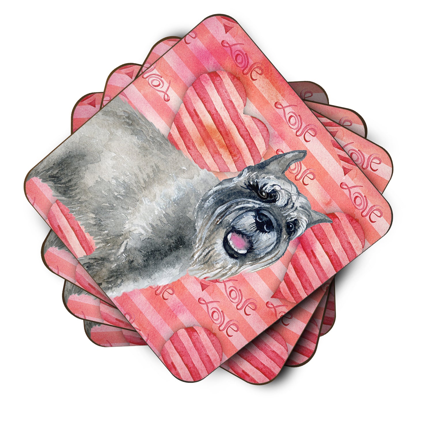 Schnauzer Love Foam Coaster Set of 4 BB9749FC - the-store.com