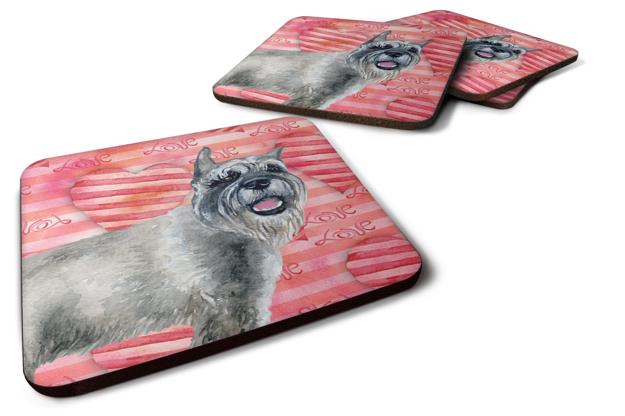 Schnauzer Love Foam Coaster Set of 4 BB9749FC - the-store.com