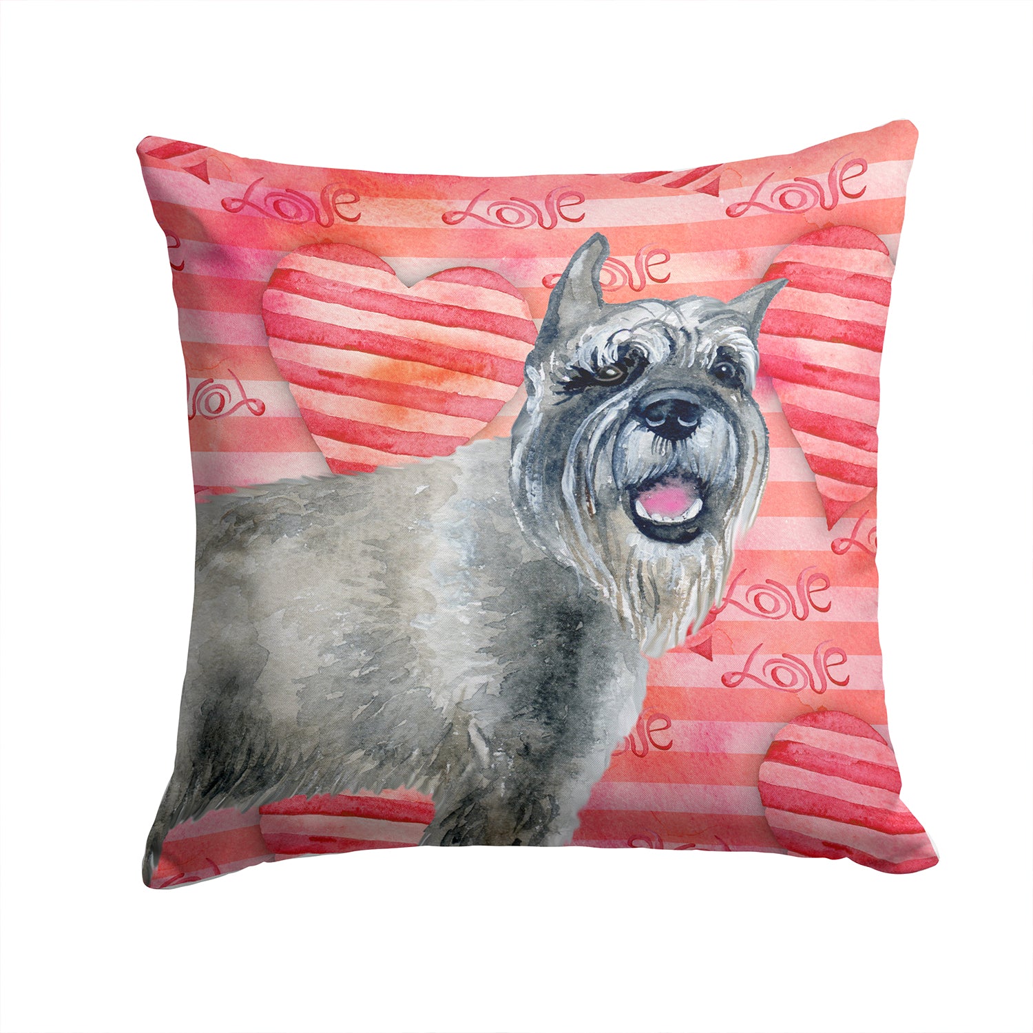 Schnauzer Love Fabric Decorative Pillow BB9749PW1414 - the-store.com