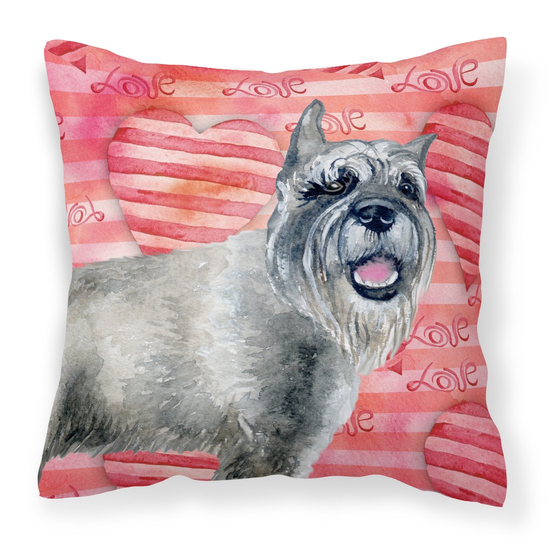 Schnauzer Love Fabric Decorative Pillow BB9749PW1818 by Caroline's Treasures