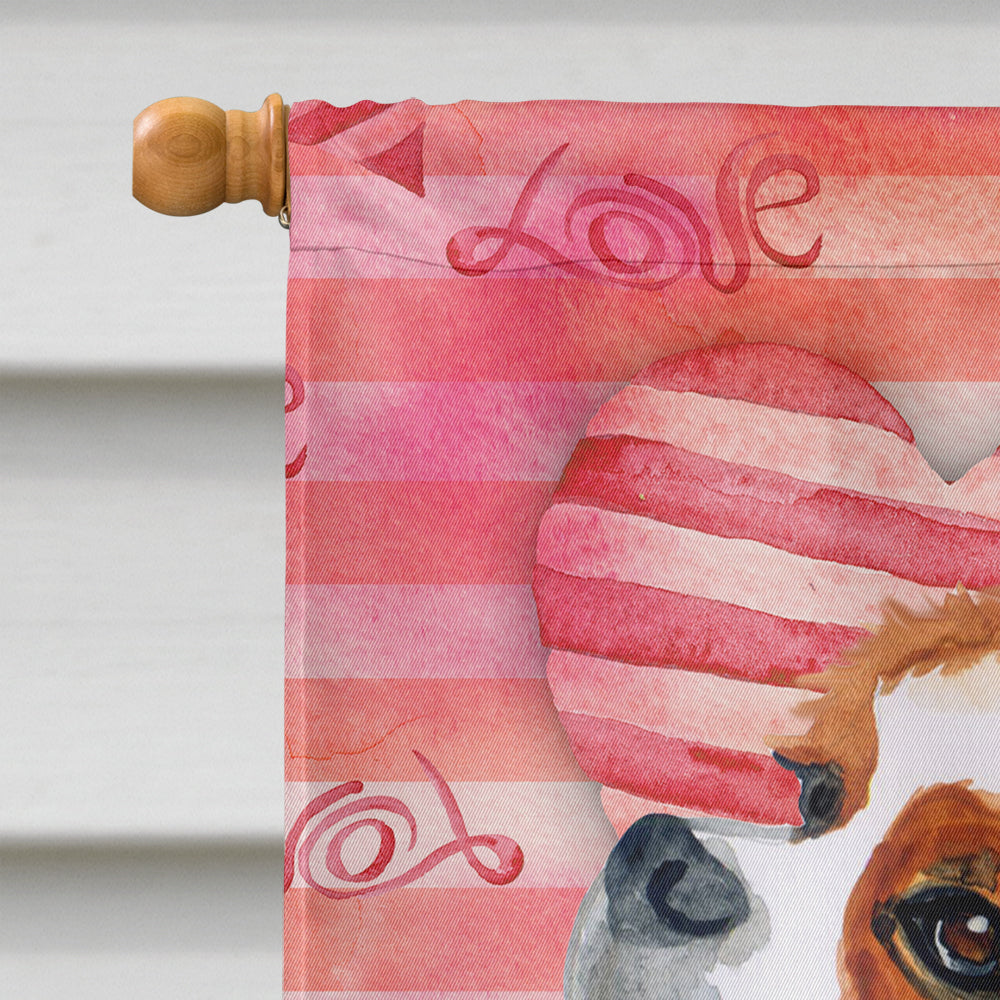 Cavalier Spaniel Love Flag Canvas House Size BB9750CHF  the-store.com.