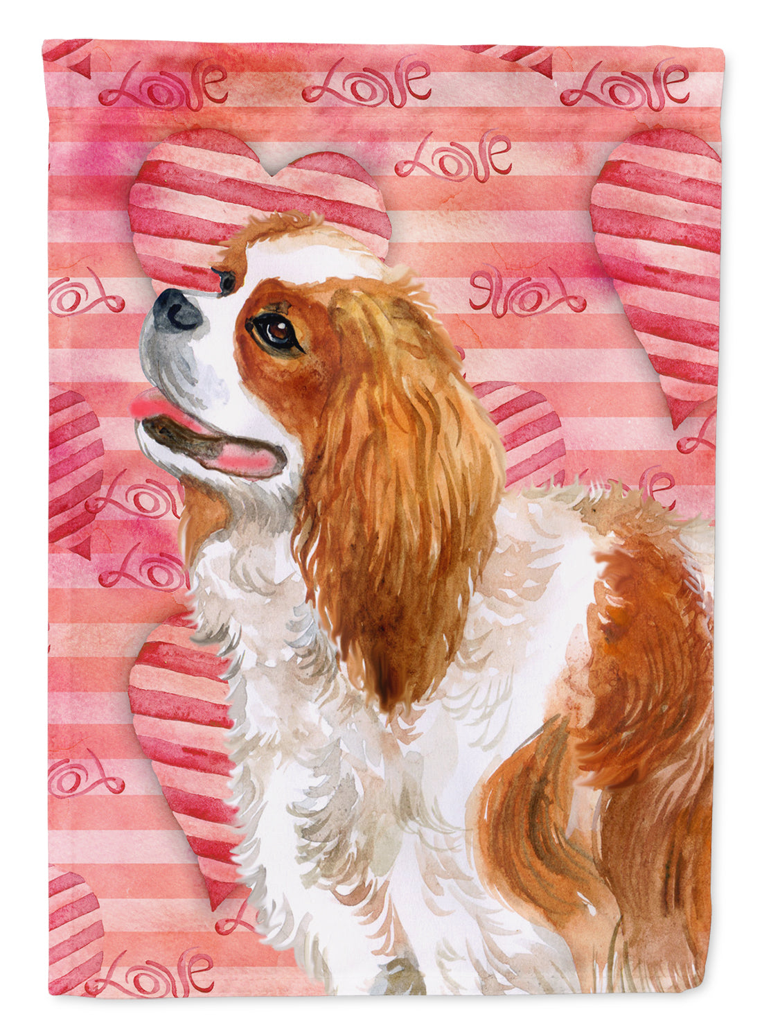 Cavalier Spaniel Love Flag Canvas House Size BB9750CHF  the-store.com.