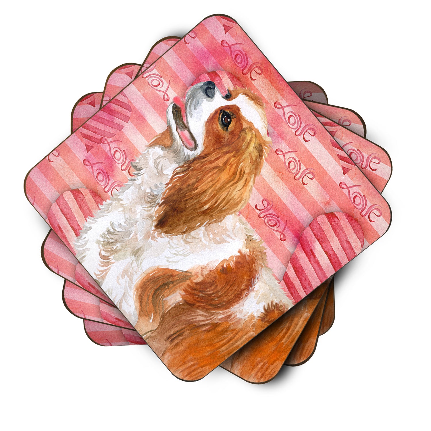 Cavalier Spaniel Love Foam Coaster Set of 4 BB9750FC - the-store.com