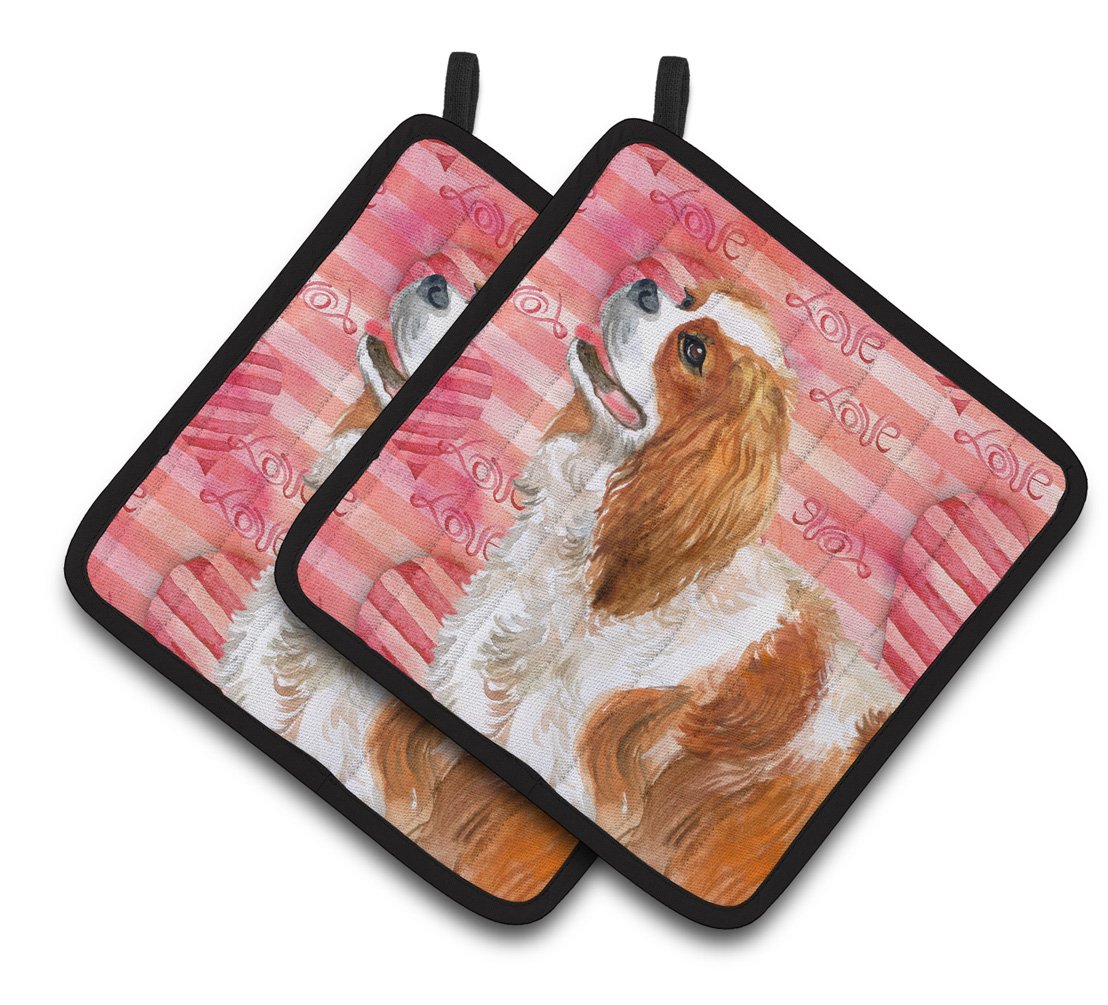 Cavalier Spaniel Love Pair of Pot Holders BB9750PTHD by Caroline's Treasures