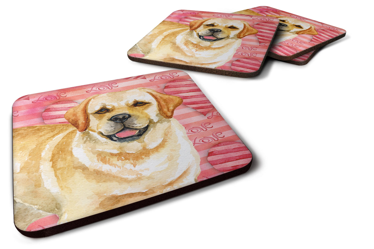 Golden Retriever Love Foam Coaster Set of 4 BB9751FC - the-store.com