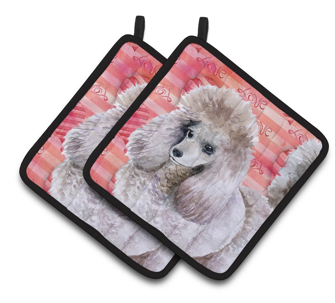 Poodle Love Pair of Pot Holders BB9752PTHD by Caroline&#39;s Treasures