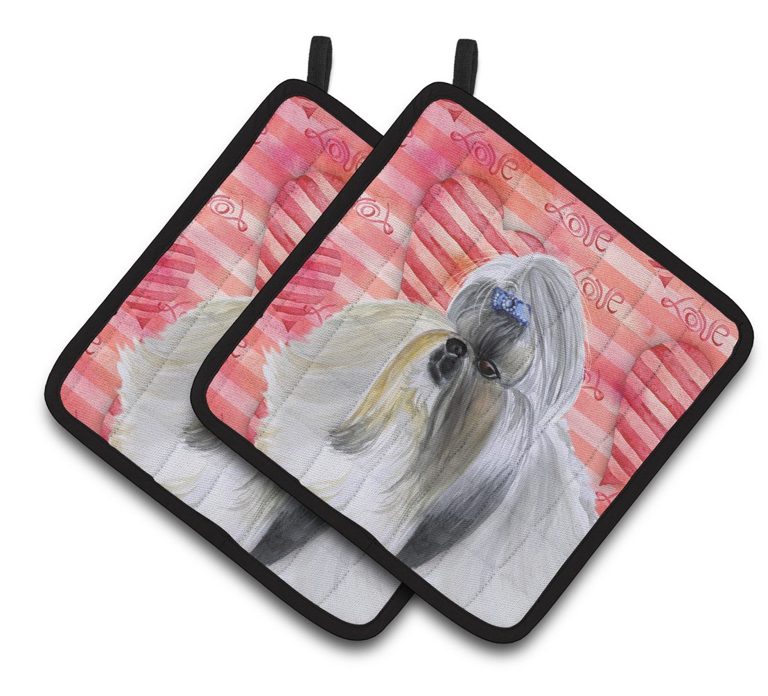 Shih Tzu Love Pair of Pot Holders BB9753PTHD by Caroline&#39;s Treasures