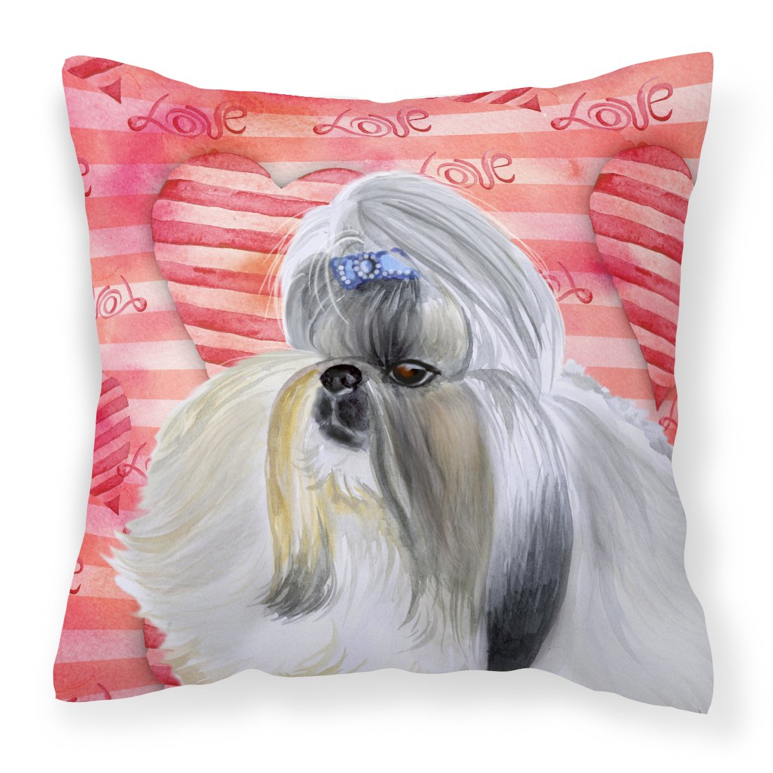 Shih Tzu Love Fabric Decorative Pillow BB9753PW1818 by Caroline's Treasures