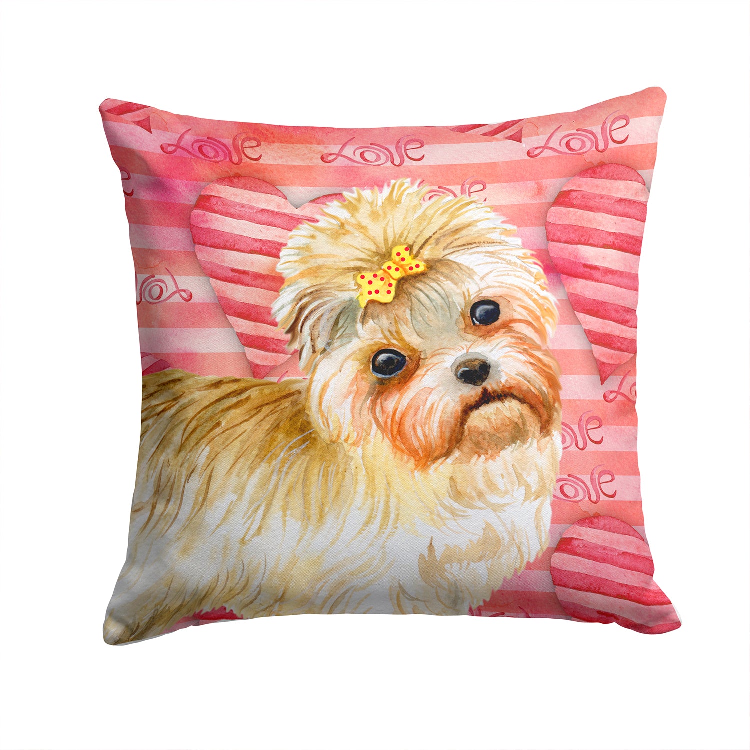 Morkie Love Fabric Decorative Pillow BB9755PW1414 - the-store.com