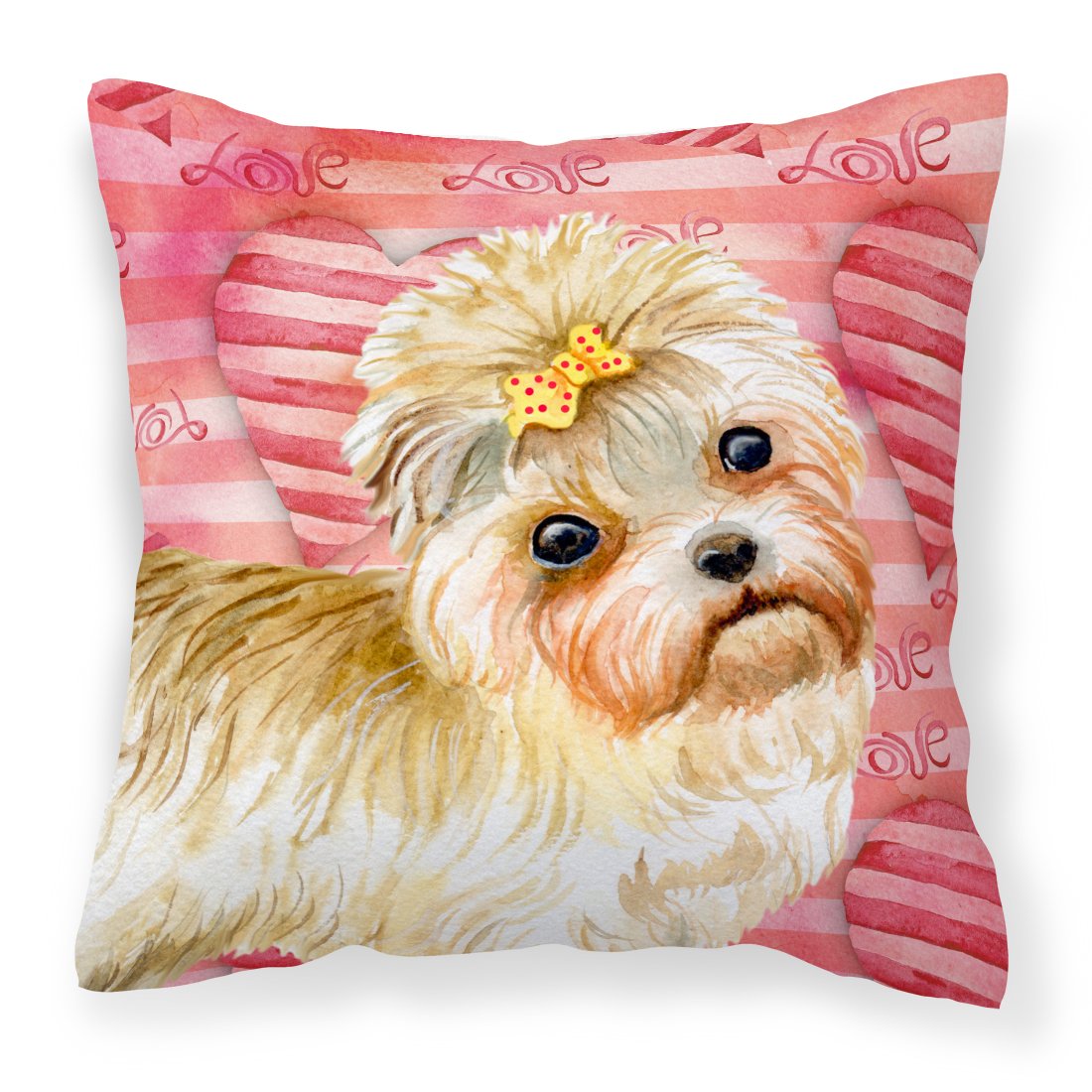 Morkie Love Fabric Decorative Pillow BB9755PW1818 by Caroline's Treasures