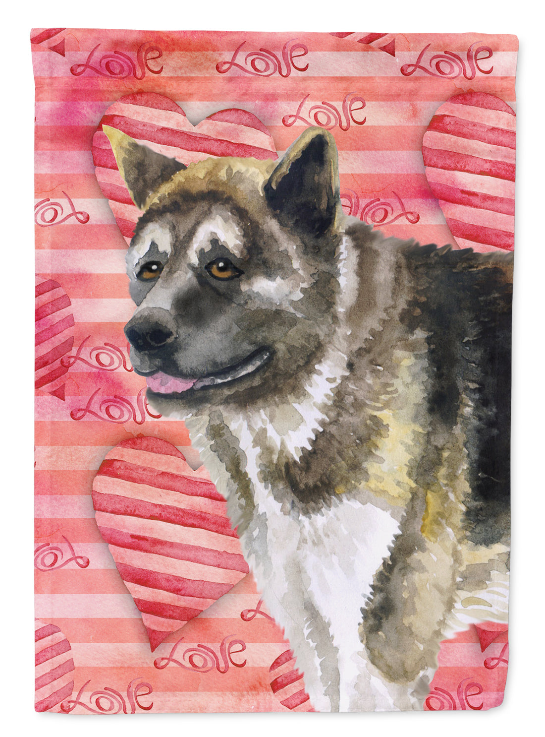 American Akita Love Flag Canvas House Size BB9756CHF  the-store.com.