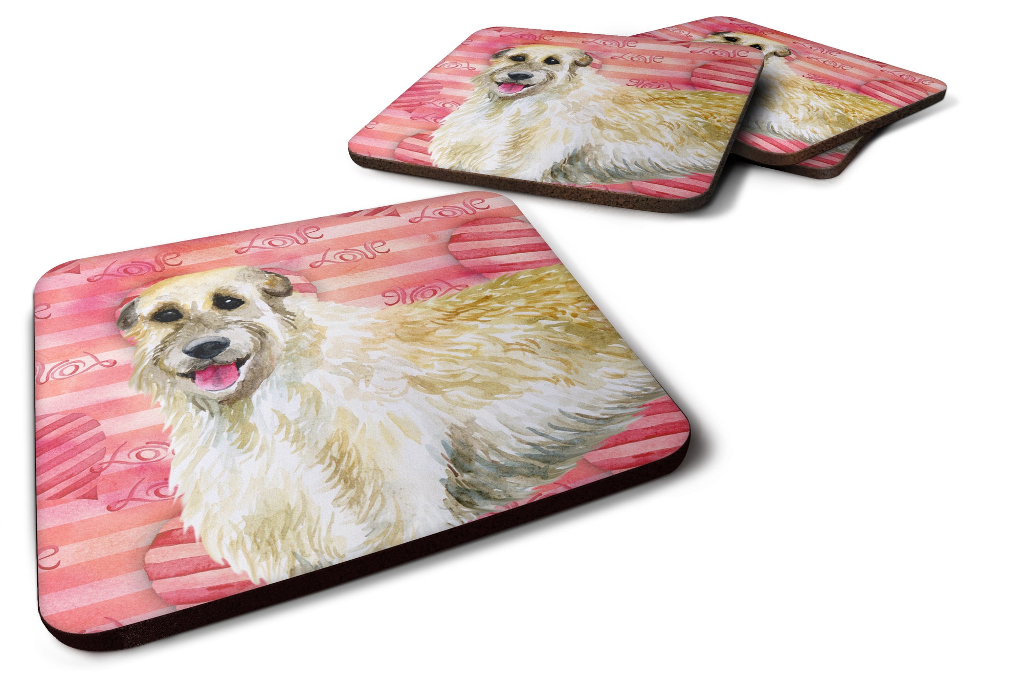 Irish Wolfhound Love Foam Coaster Set of 4 BB9757FC - the-store.com