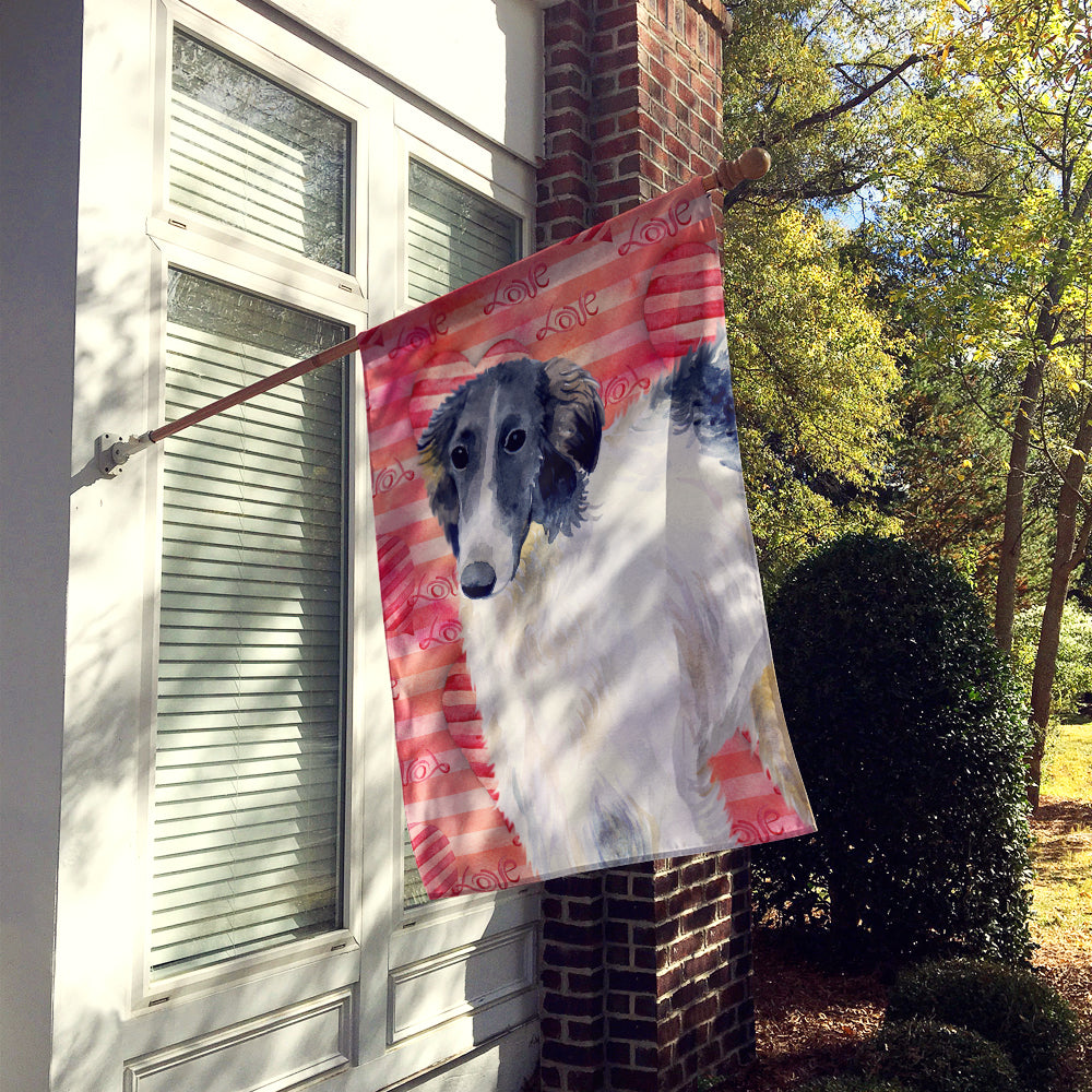 Borzoi Love Flag Canvas House Size BB9759CHF  the-store.com.