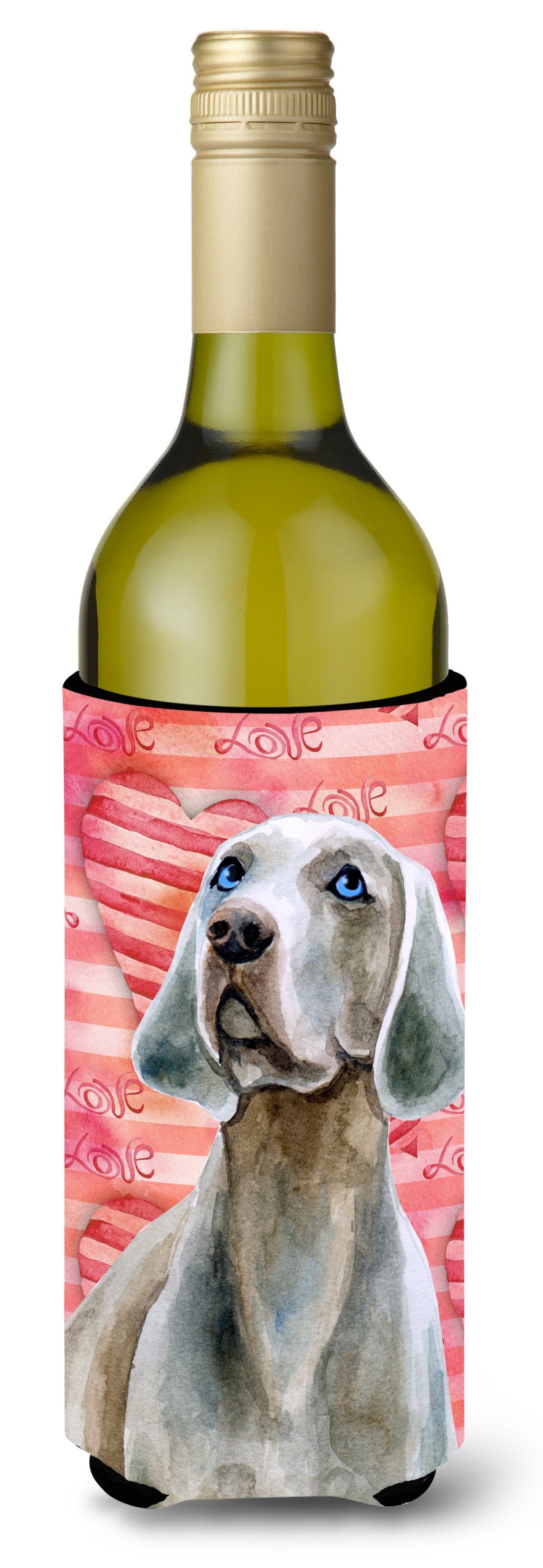 Weimaraner Love Wine Bottle Beverge Insulator Hugger BB9761LITERK by Caroline&#39;s Treasures