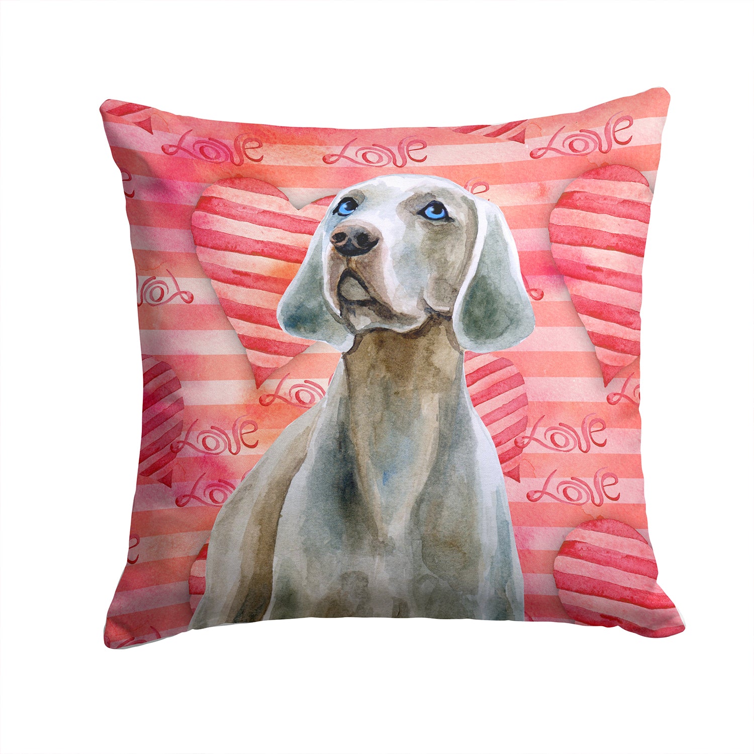 Weimaraner Love Fabric Decorative Pillow BB9761PW1414 - the-store.com