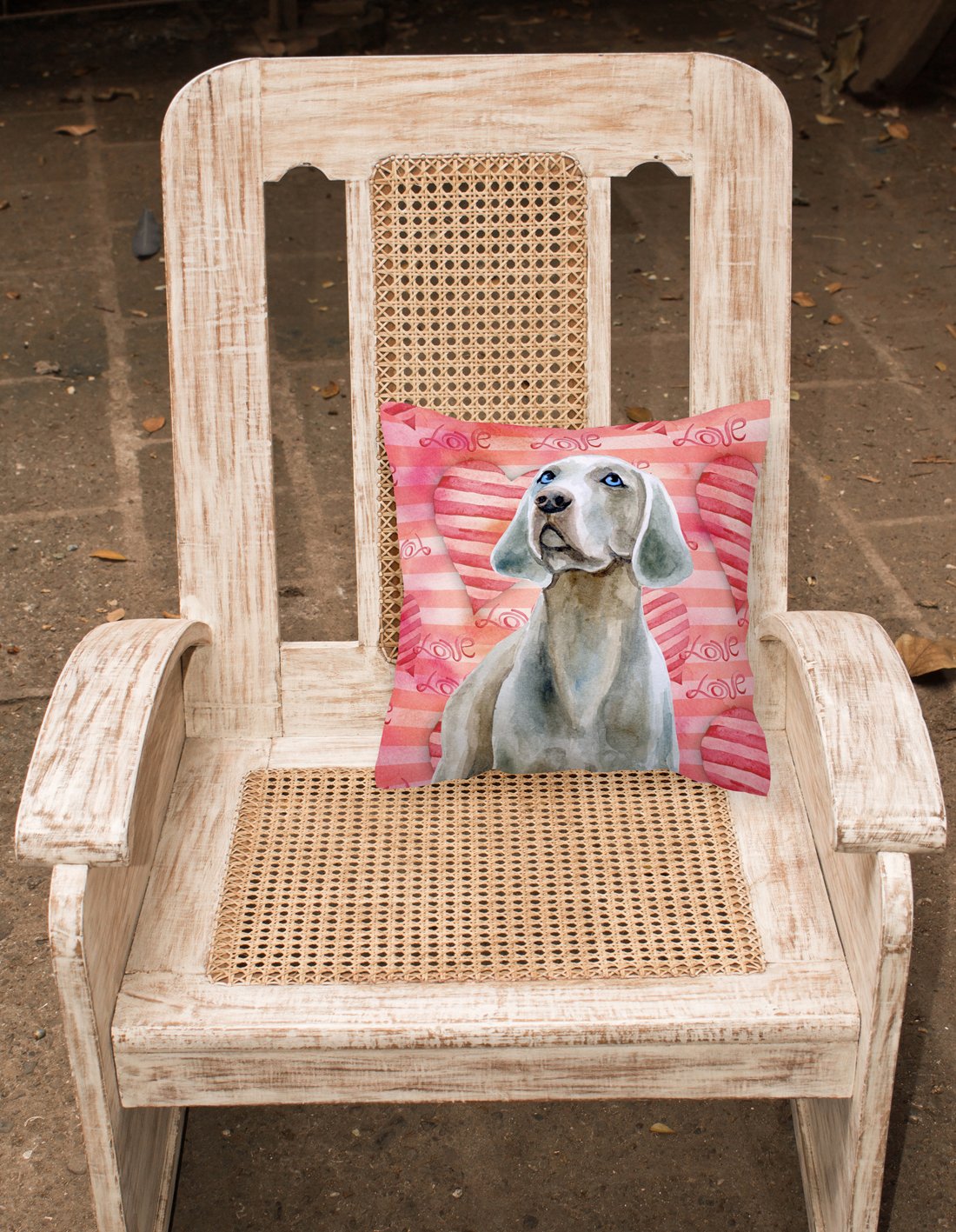 Weimaraner Love Fabric Decorative Pillow BB9761PW1818 by Caroline's Treasures