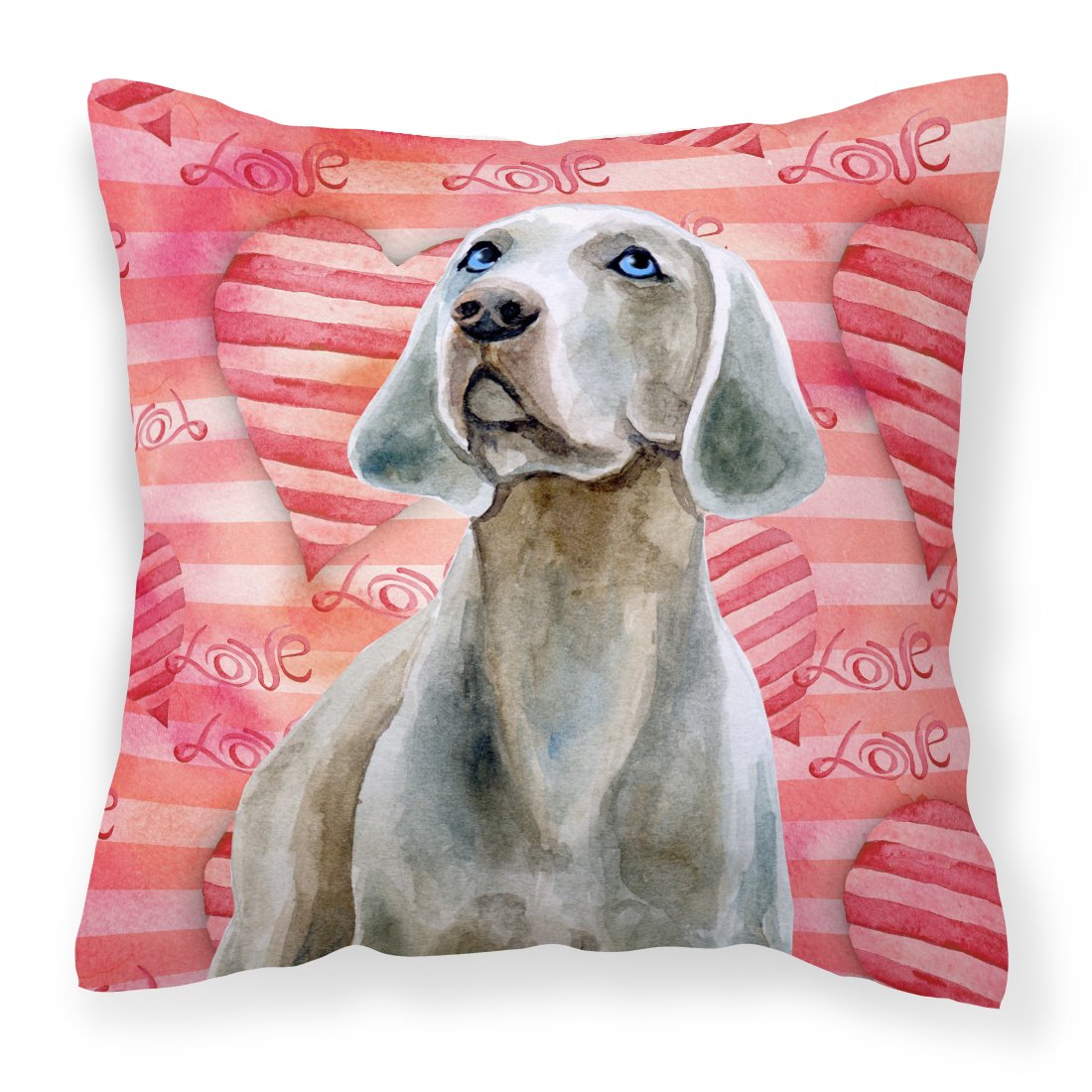 Weimaraner Love Fabric Decorative Pillow BB9761PW1818 by Caroline's Treasures