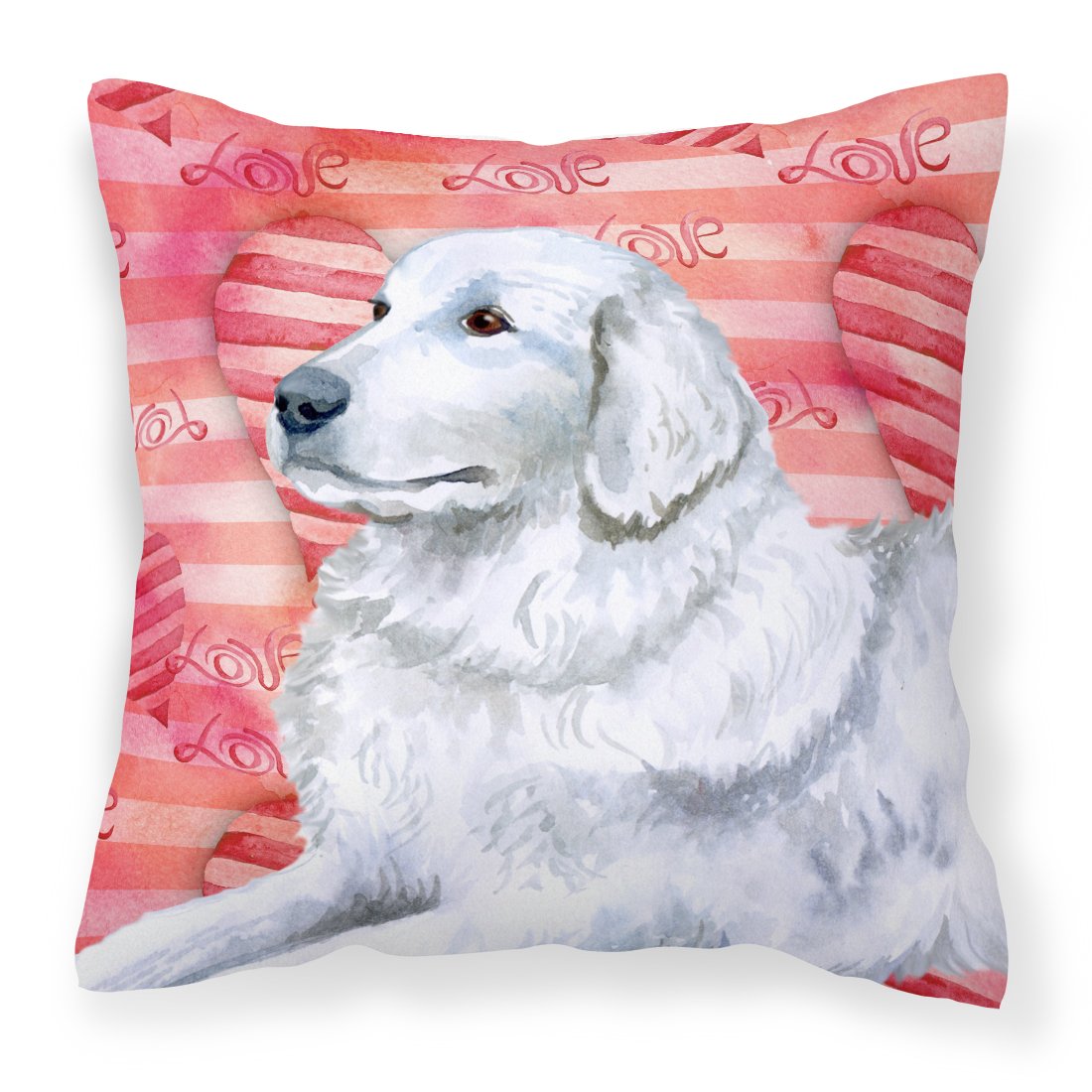 Maremma Sheepdog Love Fabric Decorative Pillow BB9762PW1818 by Caroline&#39;s Treasures
