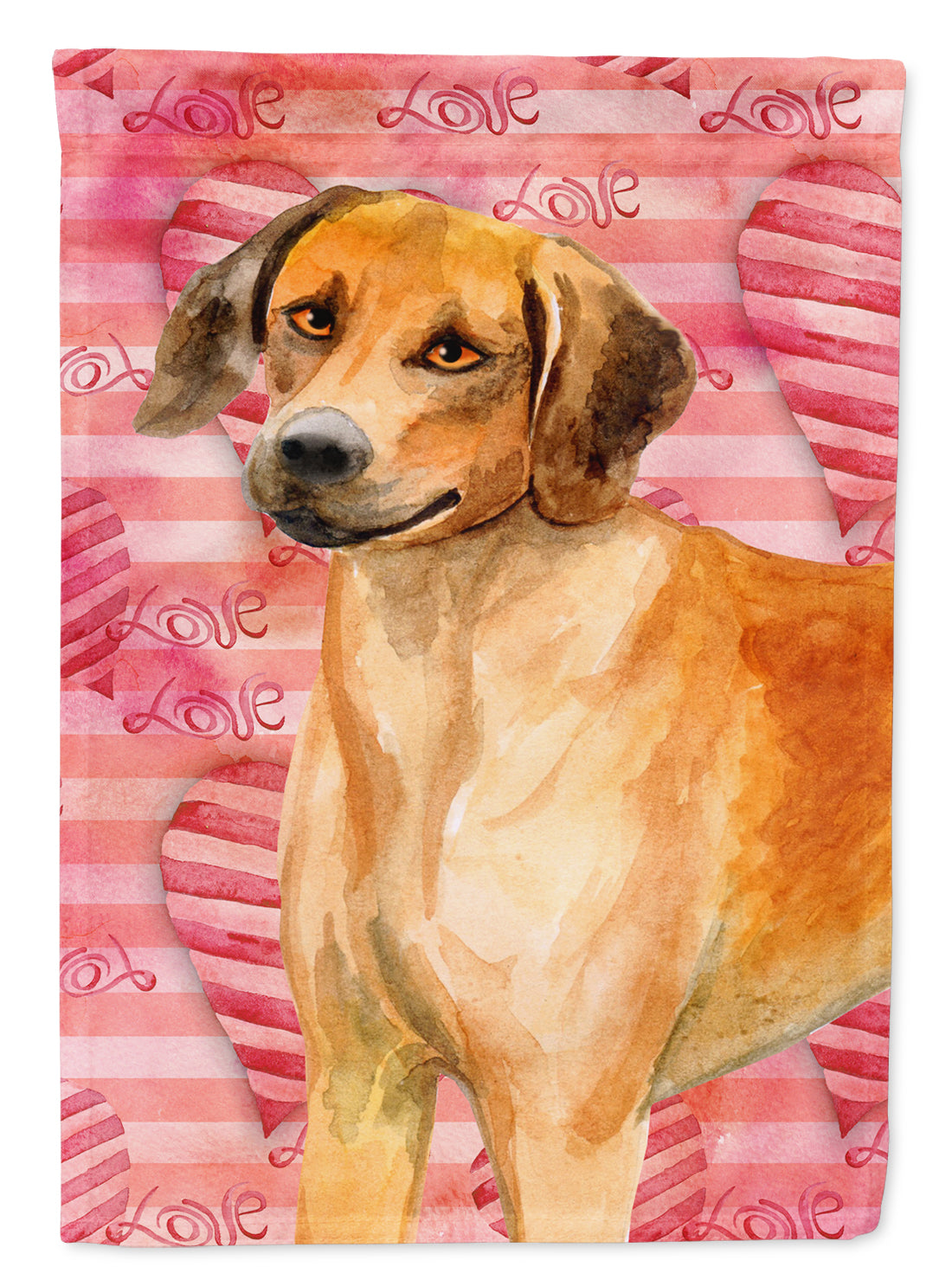 Rhodesian Ridgeback Love Flag Canvas House Size BB9763CHF  the-store.com.