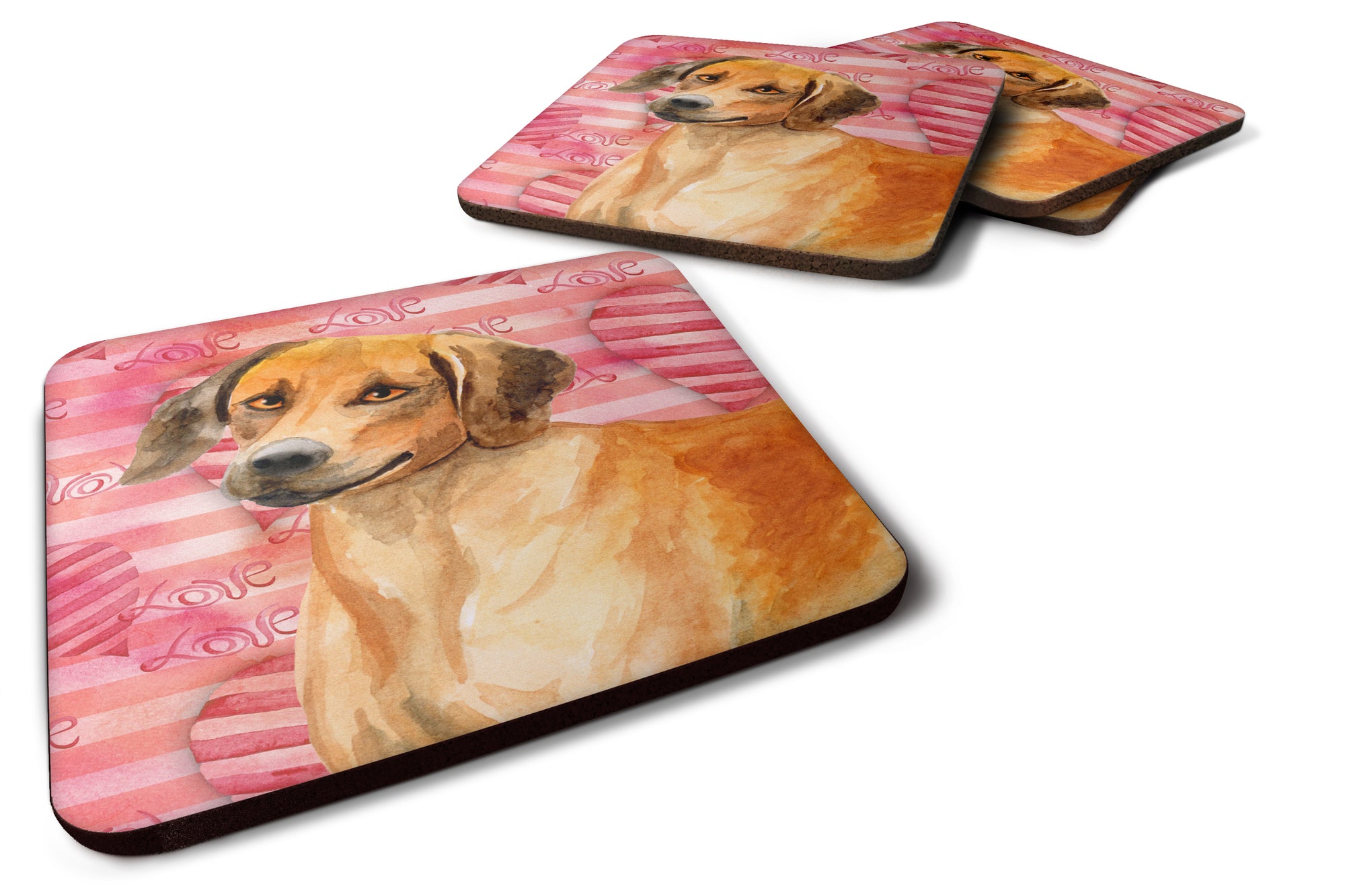 Rhodesian Ridgeback Love Foam Coaster Set of 4 BB9763FC - the-store.com