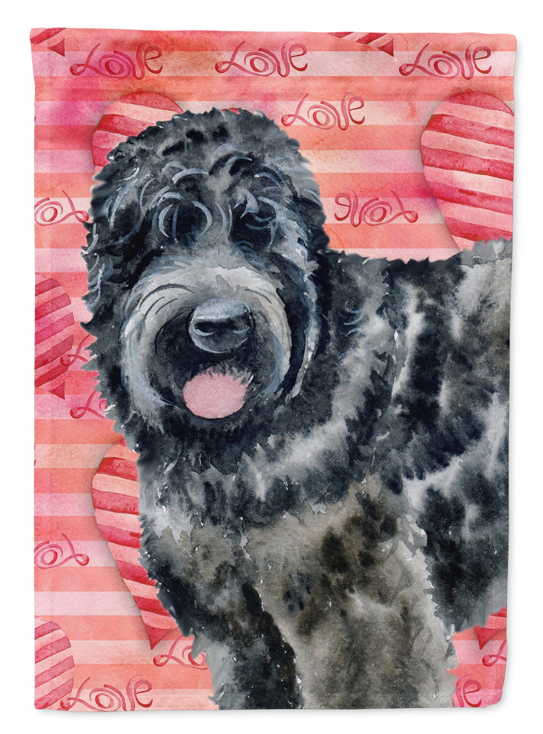 Black Russian Terrier Love Flag Canvas House Size BB9764CHF  the-store.com.