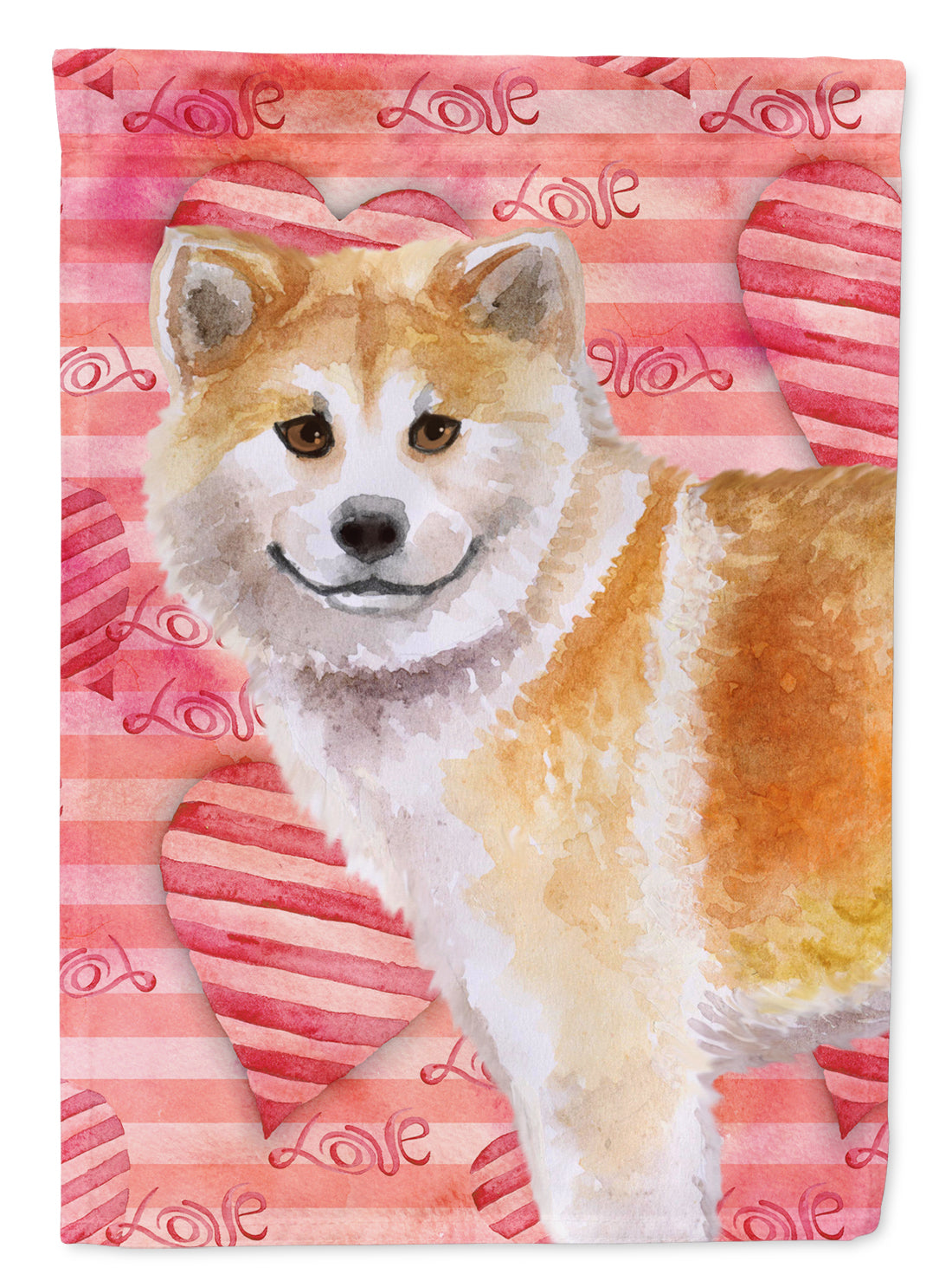 Shiba Inu Love Flag Canvas House Size BB9765CHF  the-store.com.