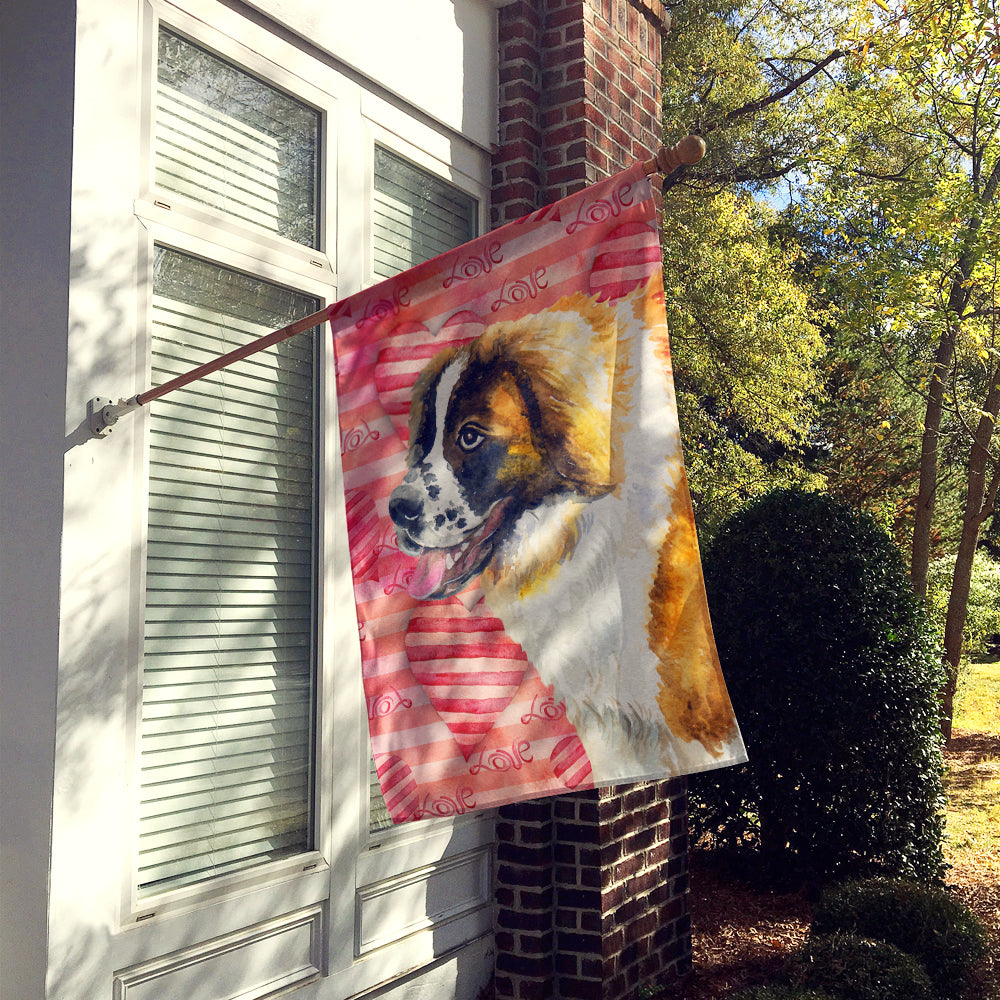 Saint Bernard Love Flag Canvas House Size BB9766CHF  the-store.com.