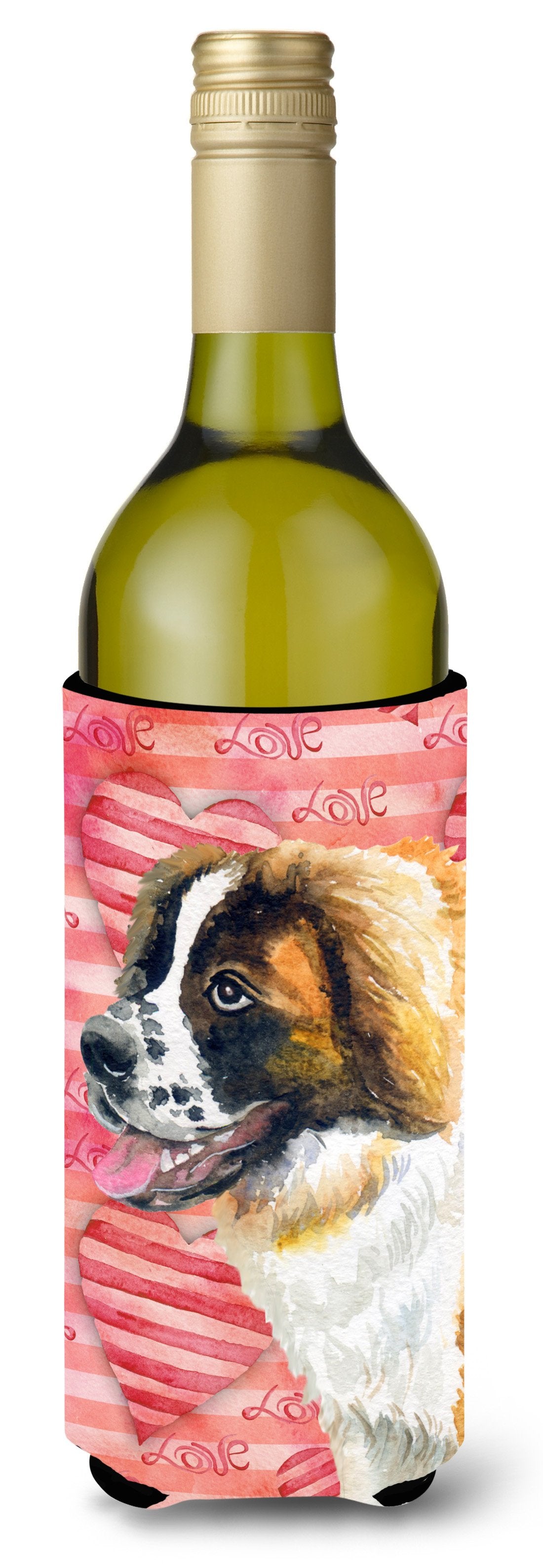 Saint Bernard Love Wine Bottle Beverge Insulator Hugger BB9766LITERK by Caroline's Treasures