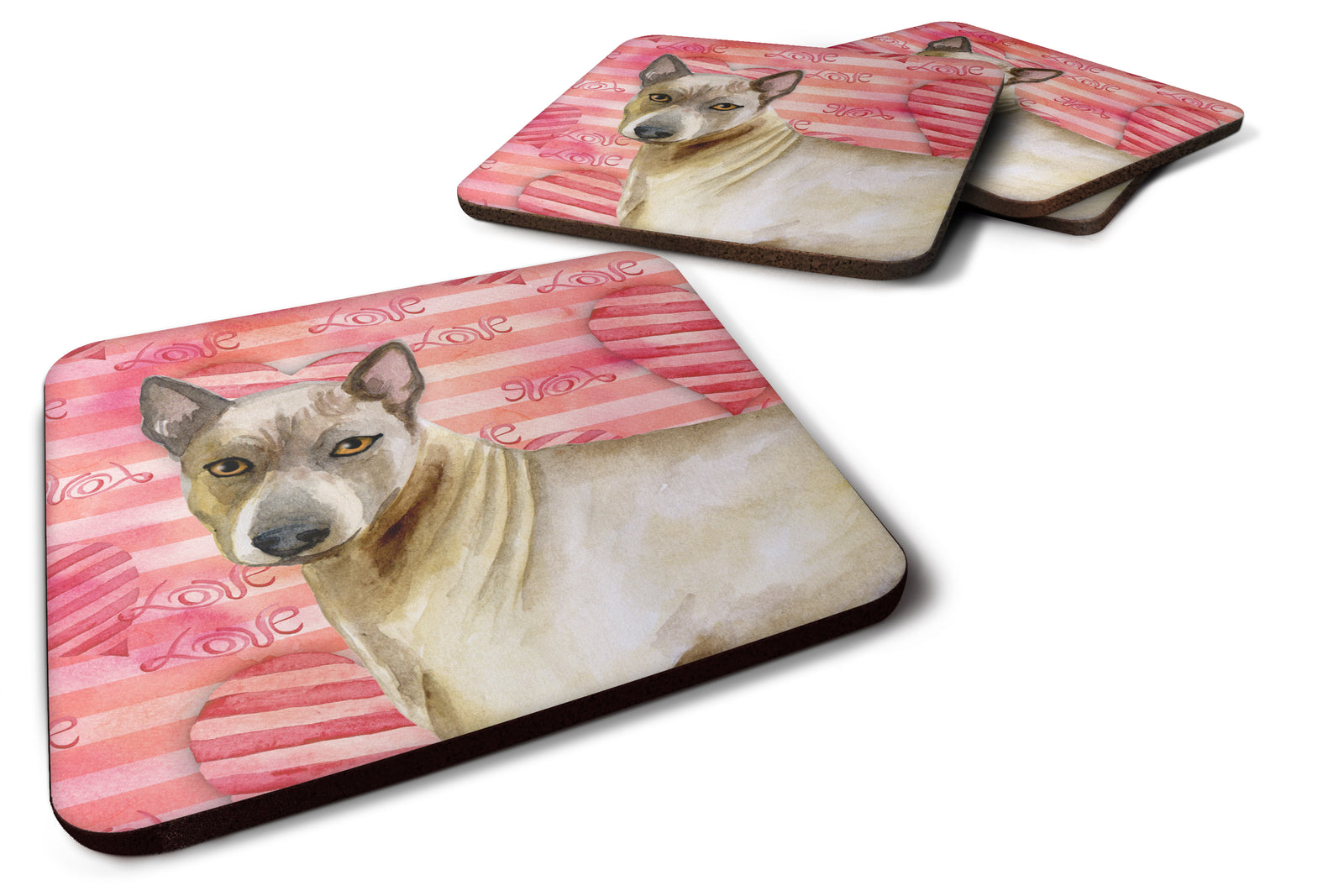 Thai Ridgeback Love Foam Coaster Set of 4 BB9767FC - the-store.com