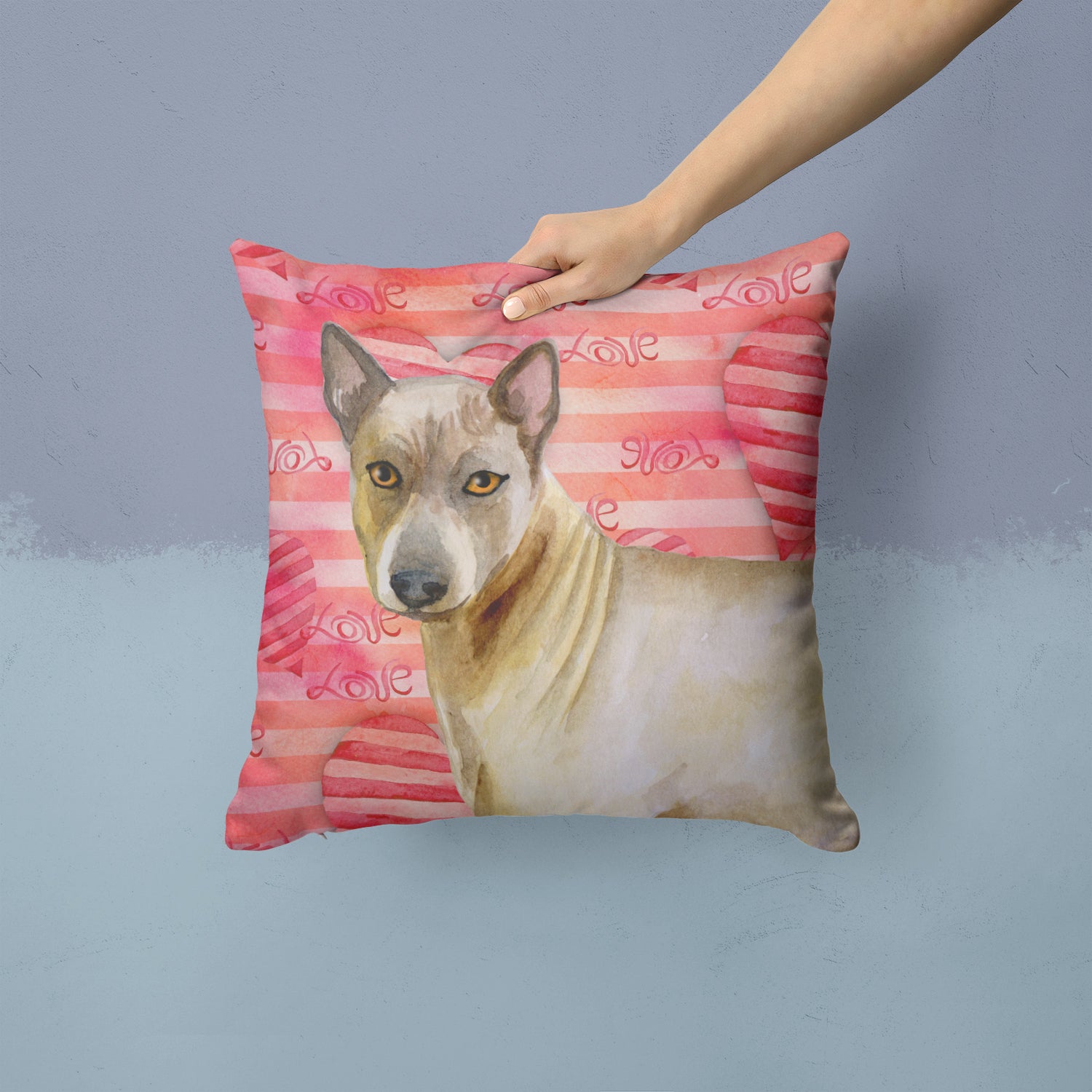 Thai Ridgeback Love Fabric Decorative Pillow BB9767PW1414 - the-store.com