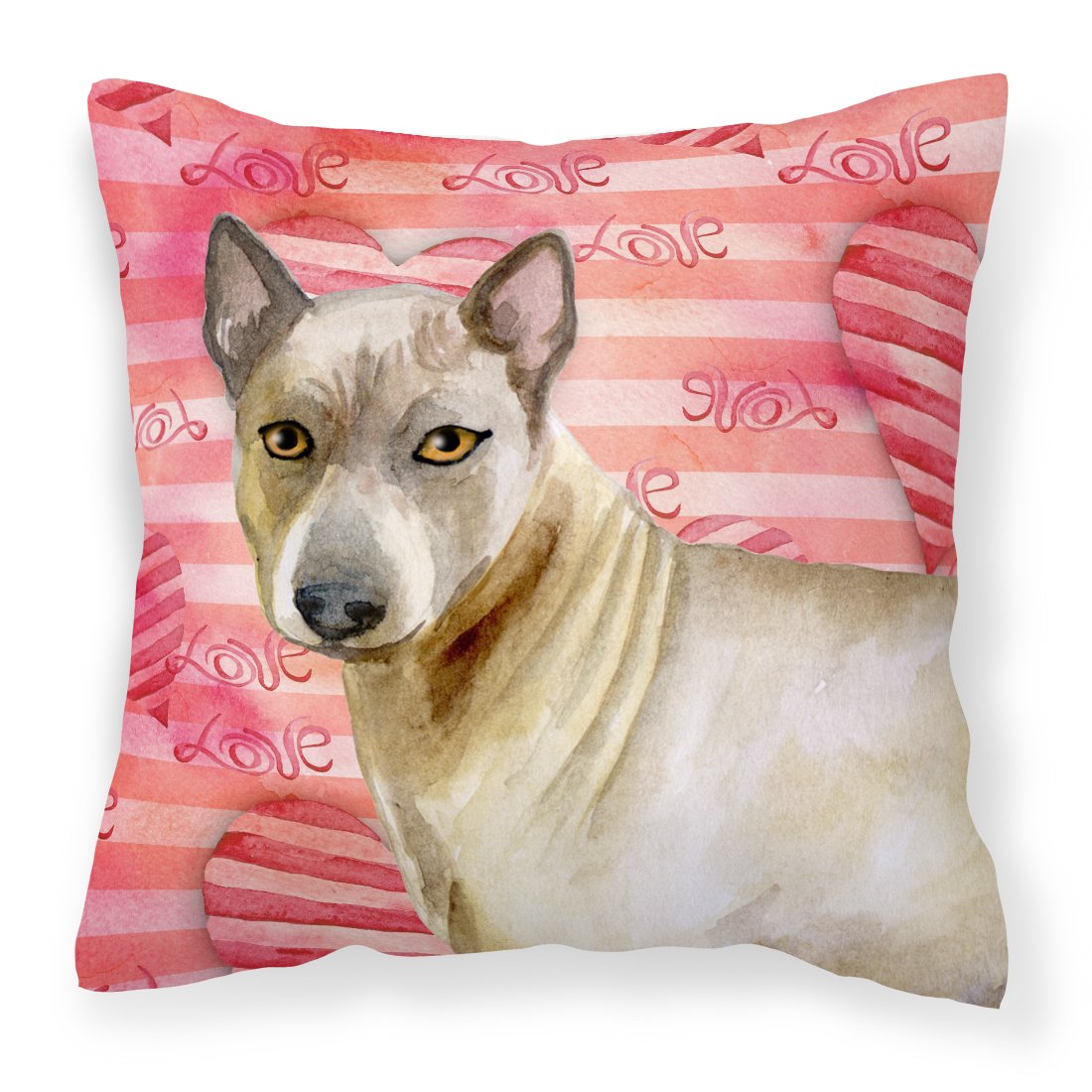 Thai Ridgeback Love Fabric Decorative Pillow BB9767PW1818 by Caroline&#39;s Treasures